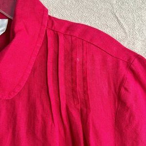 Talbots 100% Irish Linen camp shirt with pleat detail